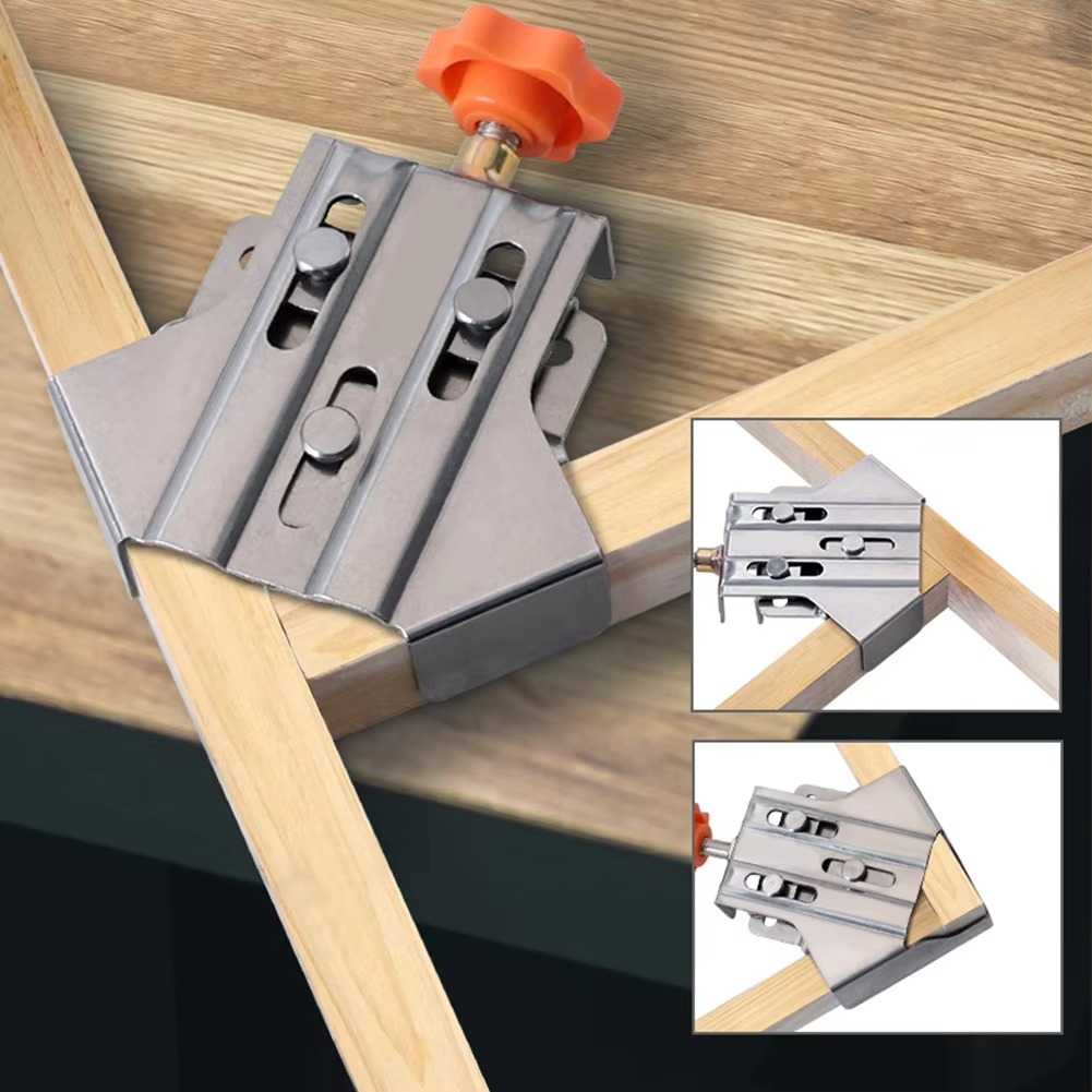 Precision 90° Stainless Steel Corner Clamp for Woodworking