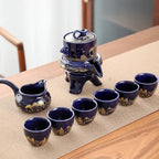 Royal Golden Porcelain Dragon Flow Tea Set
