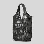 Net straw crochet beach bag