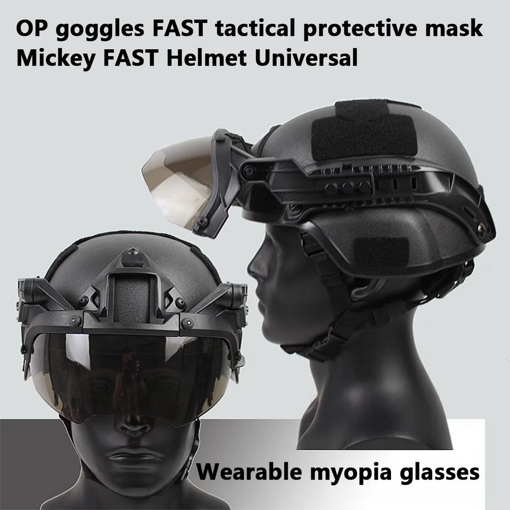 Adjustable Tactical Helmet with Anti-Fog Detachable Goggles