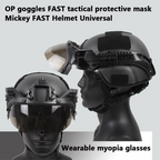 Adjustable Tactical Helmet with Anti-Fog Detachable Goggles