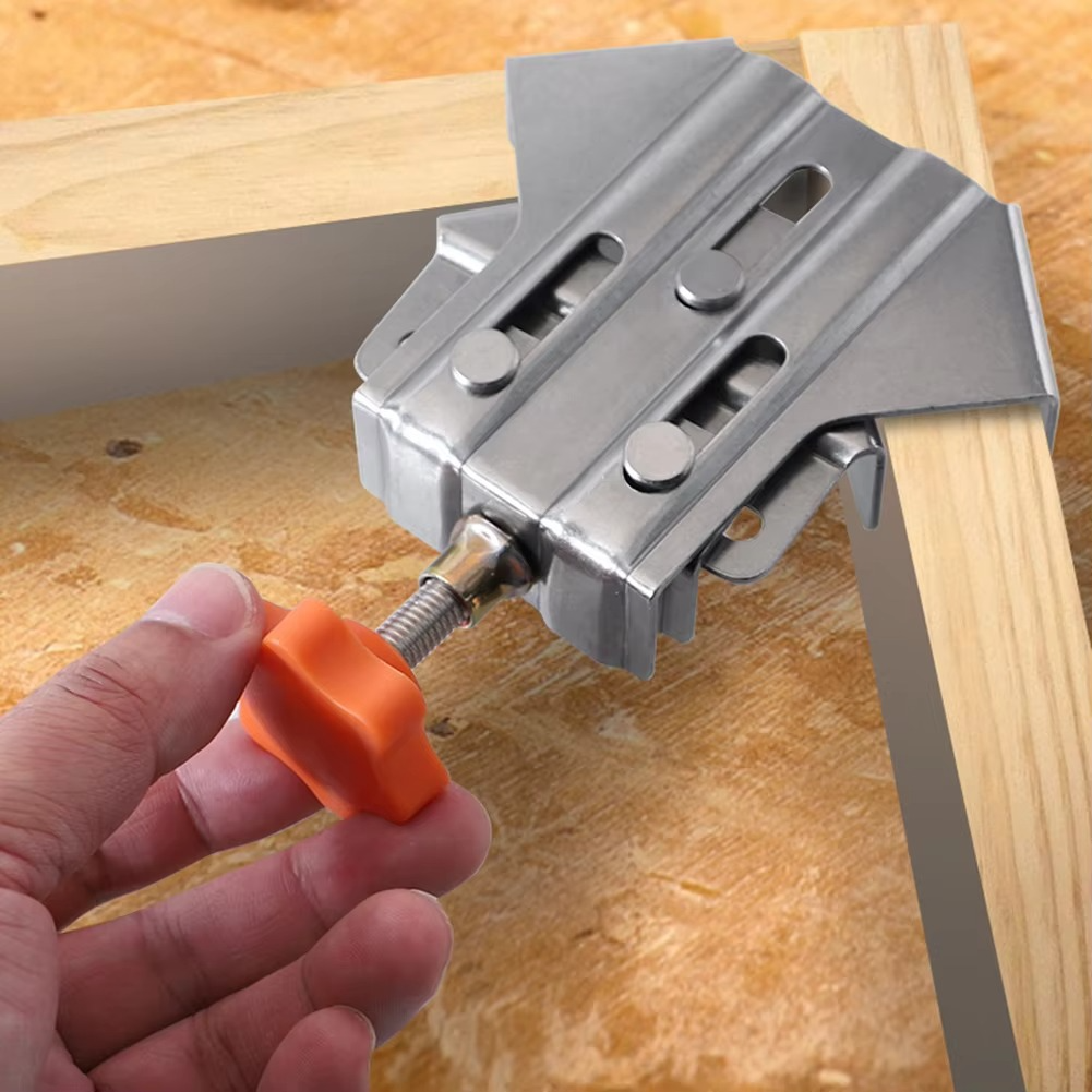 Precision 90° Stainless Steel Corner Clamp for Woodworking