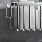DuschGlanz AeroRack Hanging Shower Basket made of Aluminium | Rustproof Shower Shelf with Hooks | Large Capacity for Shampoo & Bath Accessories