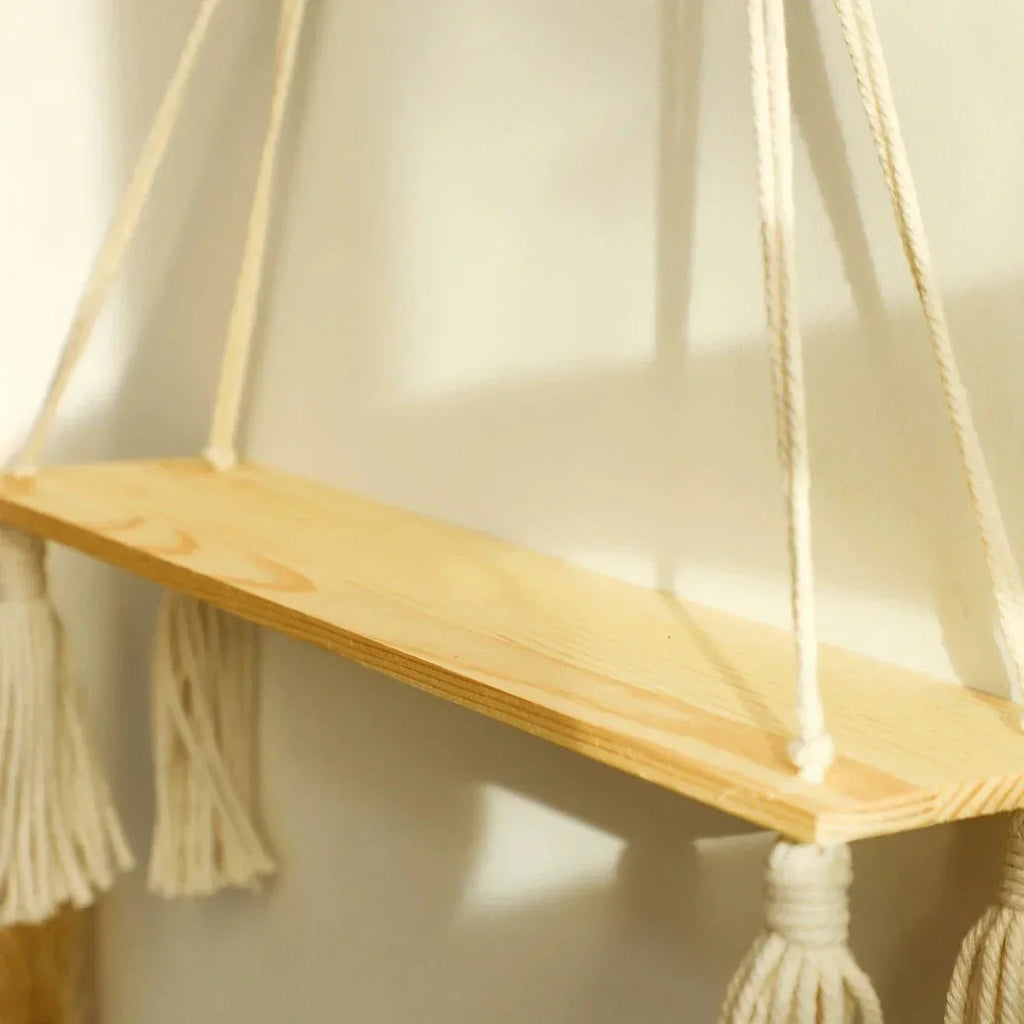 Wall shelf – Wood – Hanging shelves – Boho home decoration – Room decoration