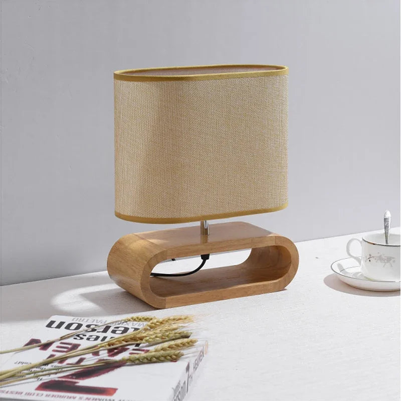 Modern desk lamp with a luxurious wooden finish