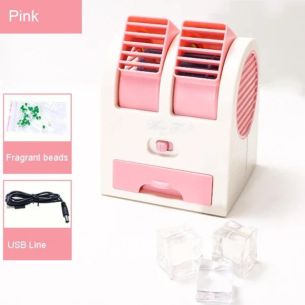 Dual-Outlet Turbo Cooling Desk Humidifier Fan