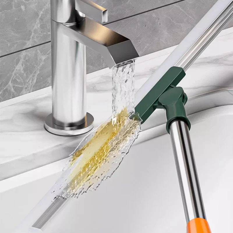 Flexiva telescopic cleaning brush with silicone lip | 180° swivel | For floors, windows & bathroom