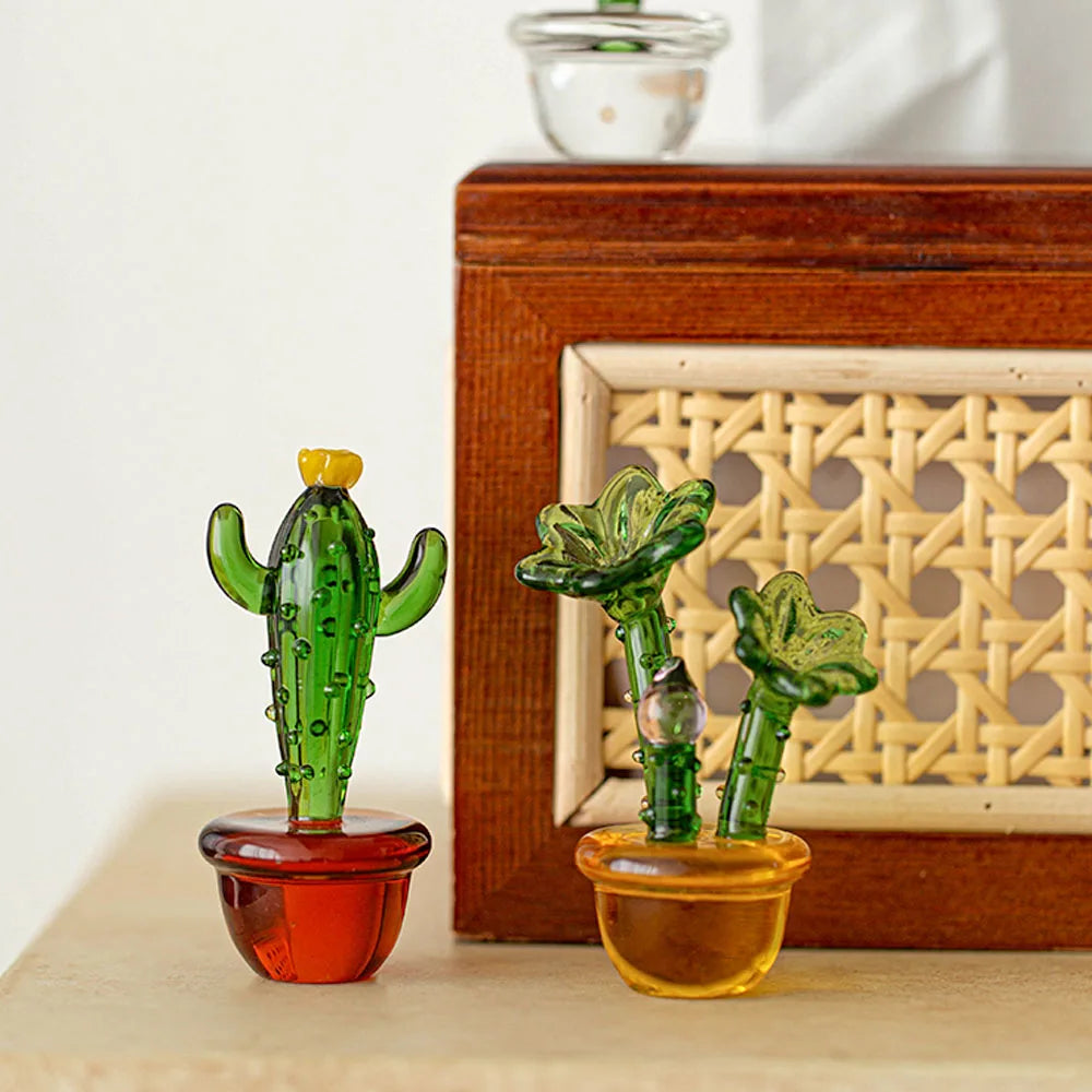 Plants with Pot Glass Ornament
