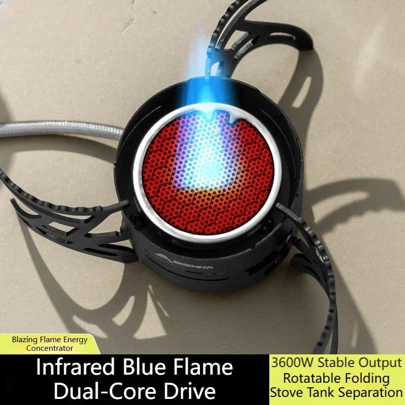 Dual-Core Blue Flame Outdoor Cooking Stove