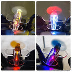 Wind-Powered LED Mini Airplane Car Decor