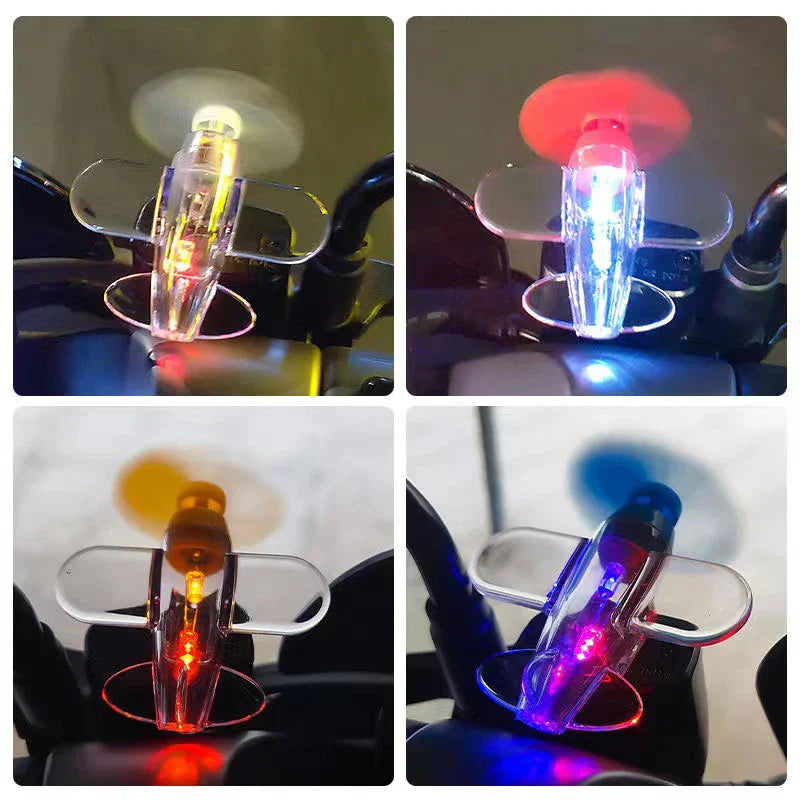 Wind-Powered LED Mini Airplane Car Decor