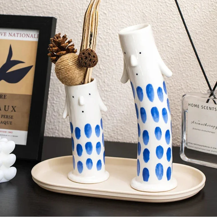 Lovely Cartoon Figures Ceramic Vase
