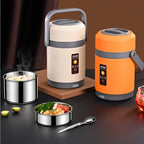 USB-Heated Stainless Steel Lunch Box, 1.6–2 L