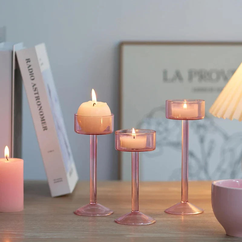 3-Piece Tealight Glass Candle Holder Set