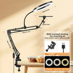 LumiFlex LED ring light with flexible arm & phone holder | 3 light colors & USB connection | Perfect for livestream, video & selfie