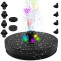 AquaLume Solar Spring | 3W Solar Fountain with LED Color Play | Up to 60 cm Fountain Height | 7 Nozzle Attachments