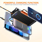 Voltaris MagCharge Solar Powerbank 10000mAh | Magnetic Wireless Charging | 22.5W Fast Charging Function | With Cable & Flashlight | For iPhone, Samsung & Co.