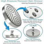 High-Pressure Rain Shower Head with Arm | Round Model – Wall Mount