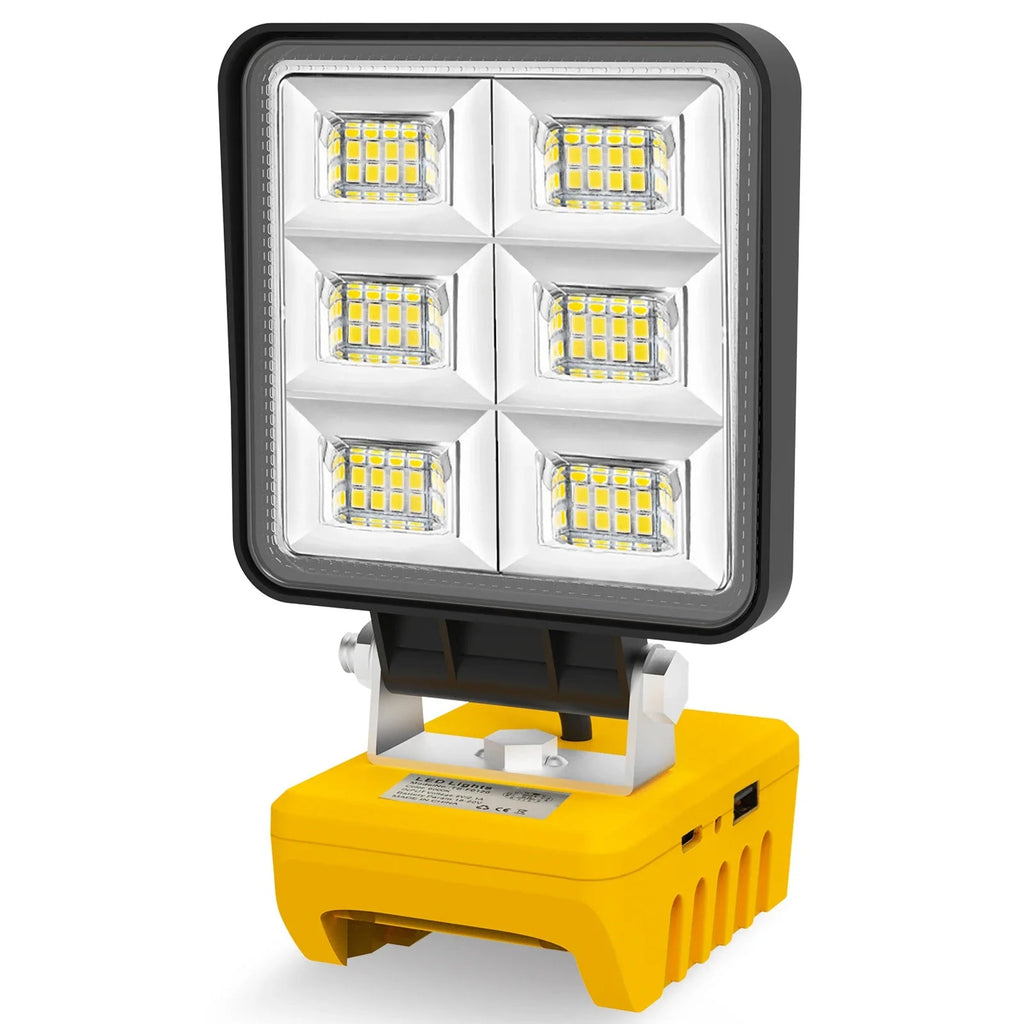PowerLuma 48 LED Work Light | 48W Battery Construction Spotlight | 5200 Lumen | USB-C Charging Port | For DeWalt Batteries (without battery)