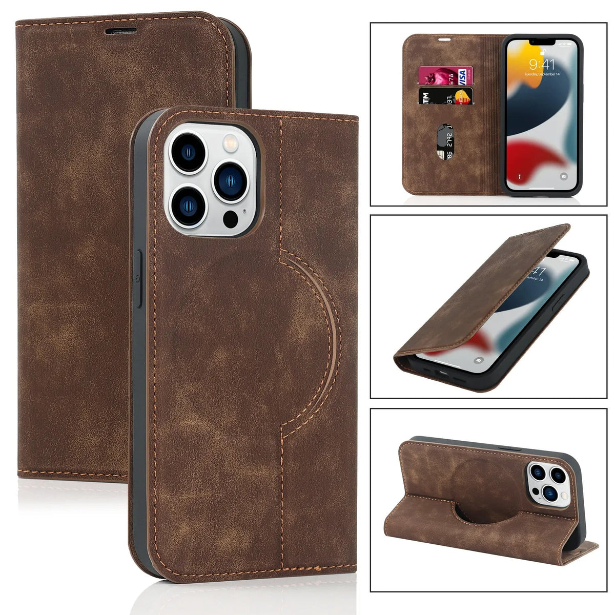 Magnetic Wallet Case MagSafe Wireless Charging- iPhone