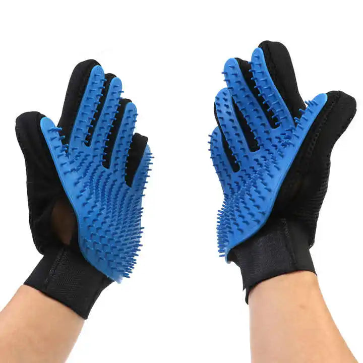 Fur Care Glove PawLiss TouchGlove | 5-Finger Massage Glove for Dogs & Cats | 23.2×17.2 cm | TPR & Mesh | Left or Right