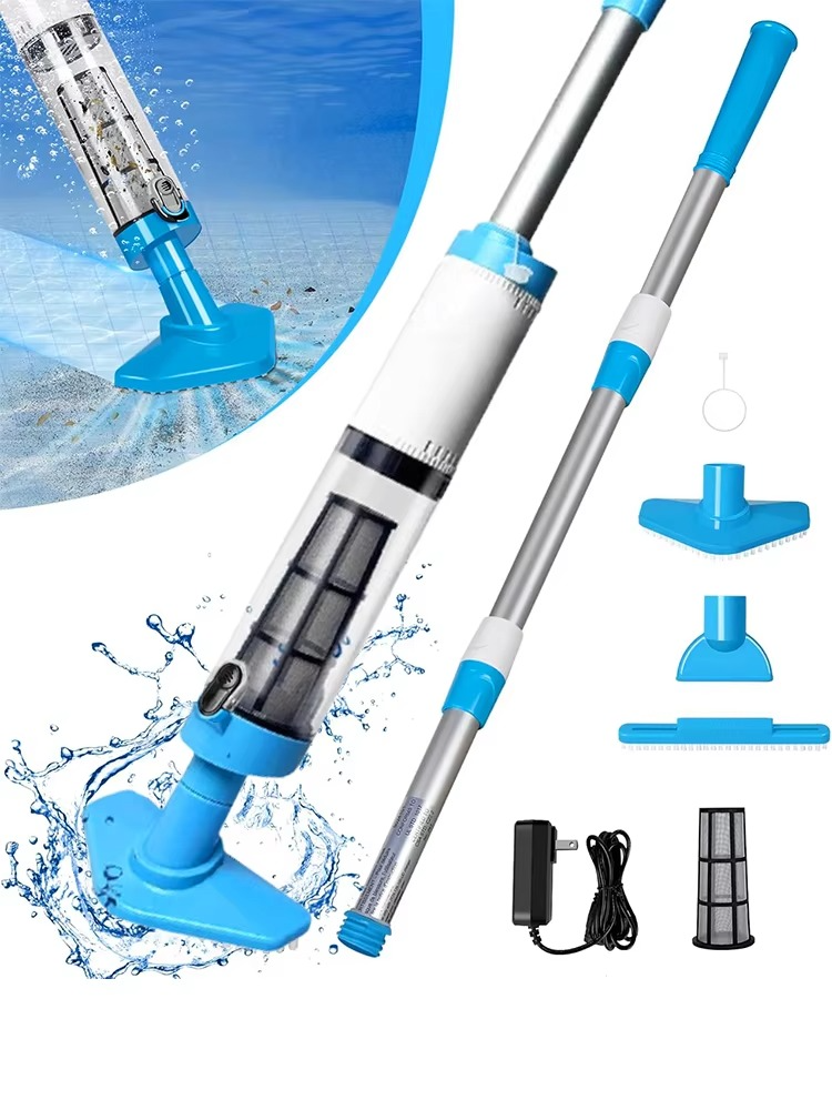Cordless Rechargeable Pool Vacuum Cleaner with 3-in-1 Cleaning Function