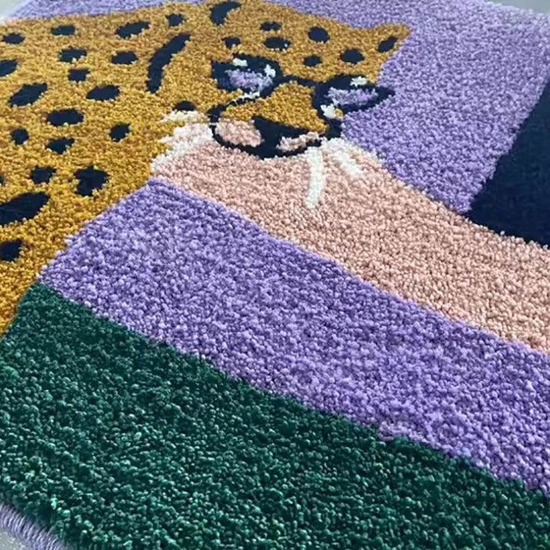 Leopard Under the Moon Colourful Bath Mat