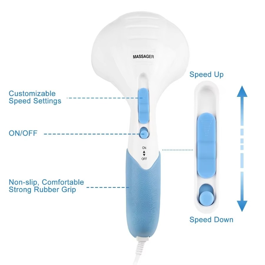 Handheld Electric Percussion Massager with Dual Vibration for Full Body Relief