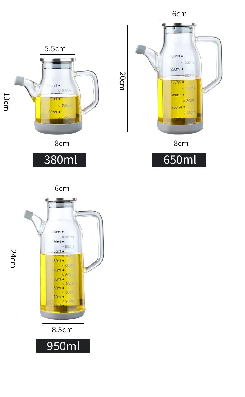 Pure Glass Measuring Scale Oil Dispenser Bottle
