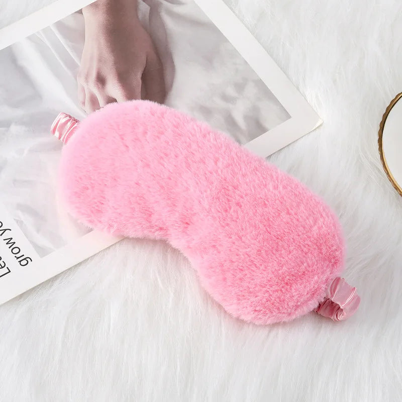 Plush Sleep Mask with Adjustable Strap