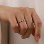 Adjustable Dainty Evil Eye Diamond Ring