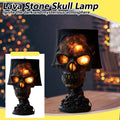 Gothic Table Lamp SkullFire | Halloween Skull Decor | LED Ambient Light | 20 x 11 x 11 cm