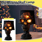 Gothic Table Lamp SkullFire | Halloween Skull Decor | LED Ambient Light | 20 x 11 x 11 cm
