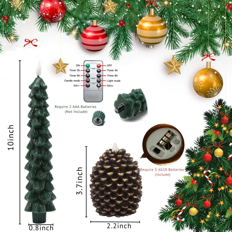 Pinecone & Tree LED Candles