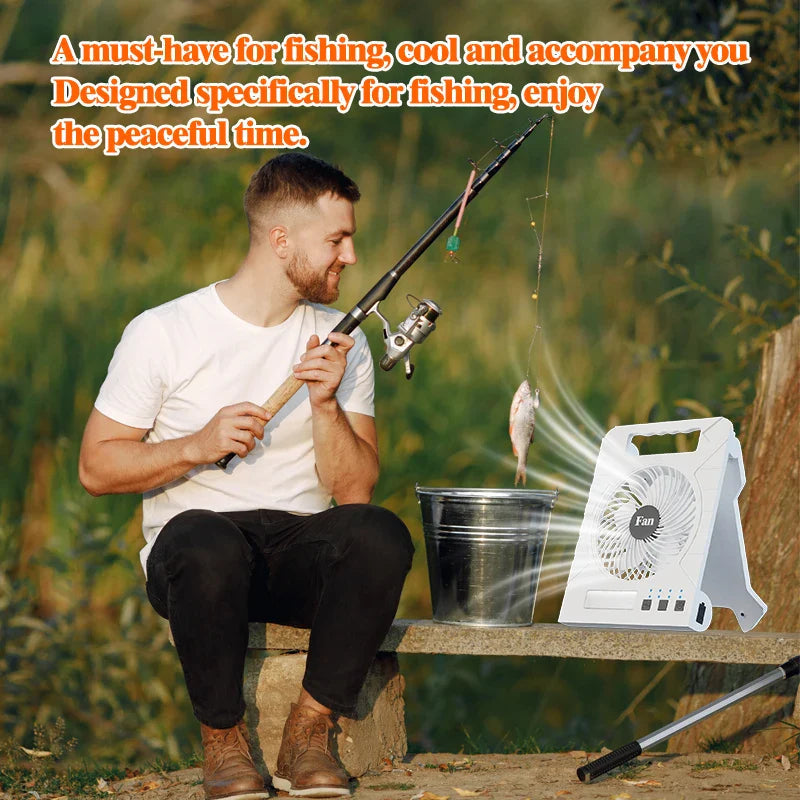Solar Camping Fan | Foldable Solar Panel | Power Bank & LED Light | Ultra-Lightweight Brand Name: VenturioX