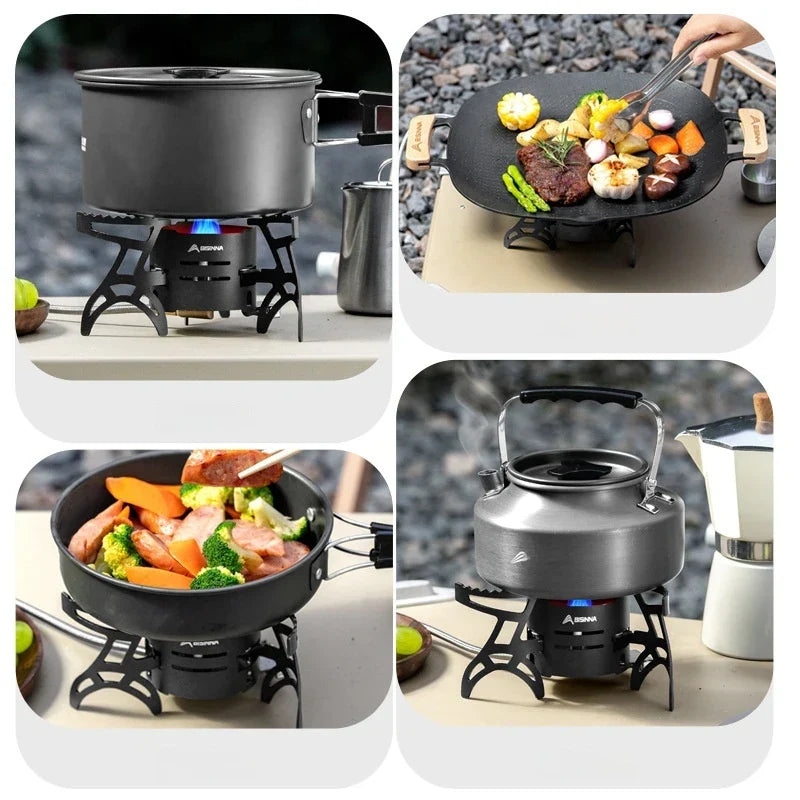 Dual-Core Blue Flame Outdoor Cooking Stove