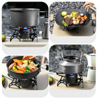 Dual-Core Blue Flame Outdoor Cooking Stove