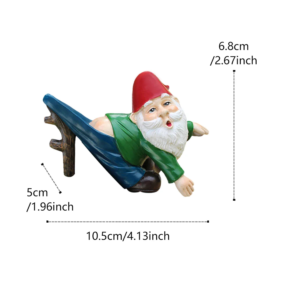 Funny Gnome Flower Pot Hanger made of Resin with Pants on a Branch