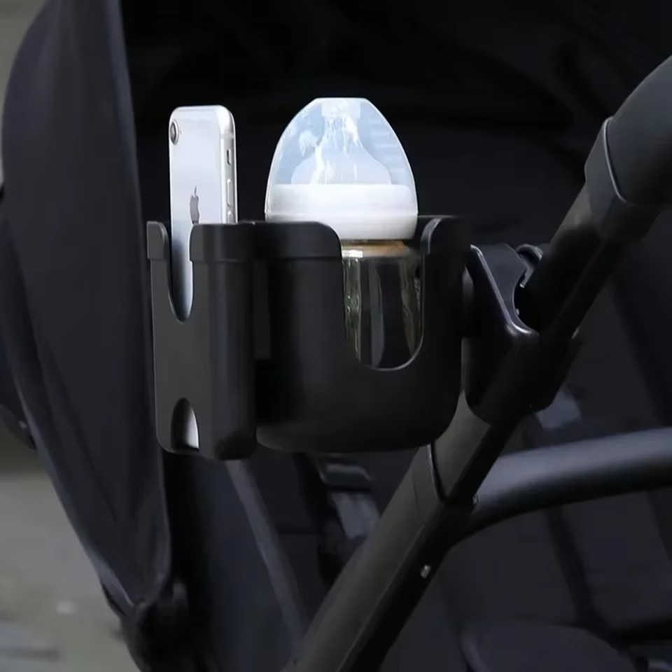 Universal Stroller Cup and Phone Holder with Secure Anti-Slip Grip