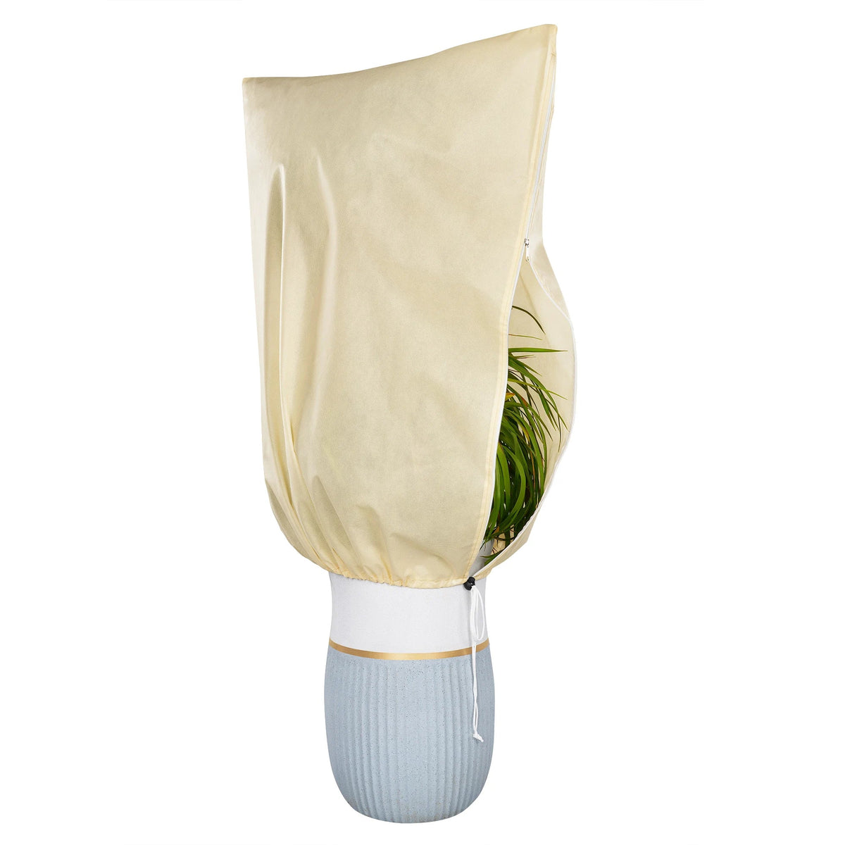 Winter protection cover for plants - Frost protection with zipper and drawstring, breathable for palms and potted plants in the garden