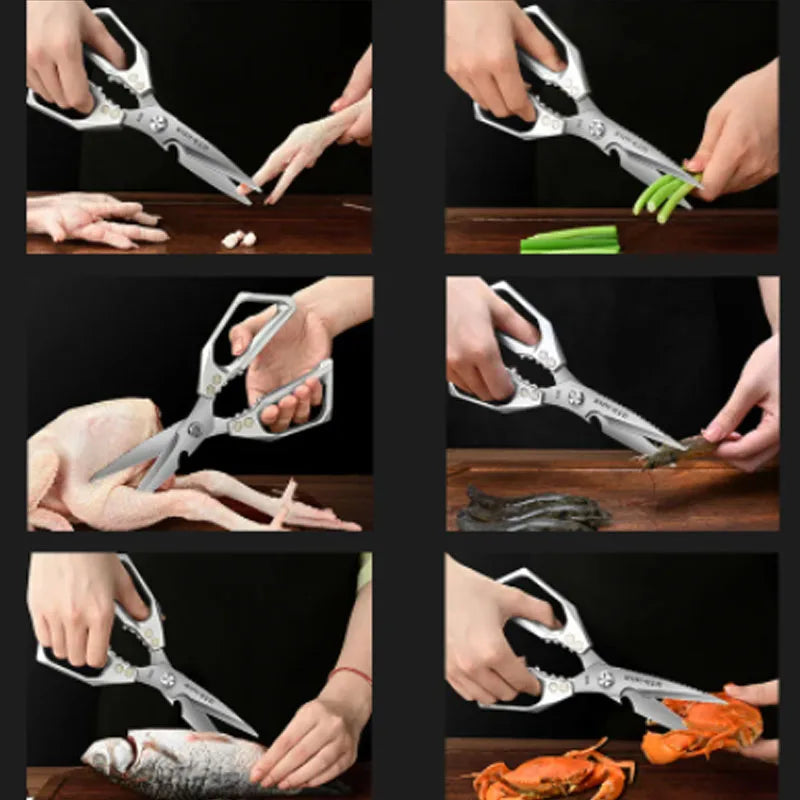 Multifunctional kitchen scissors | Stainless steel SK5 | For meat, fish & vegetables | Ergonomic handle