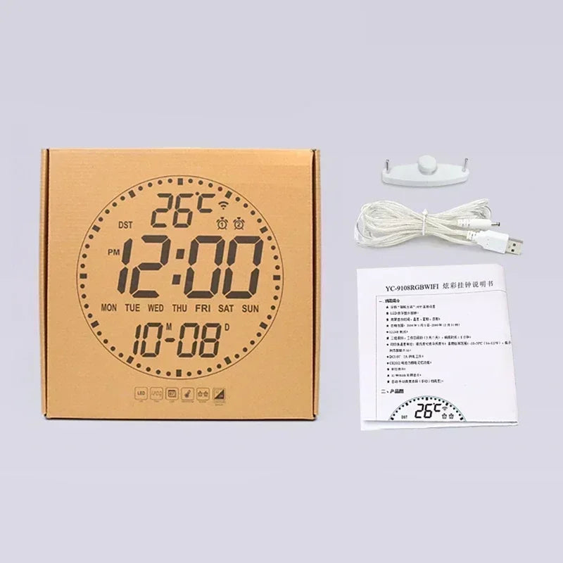 WiFiTime Clock - Smart LED Wall Clock with Calendar