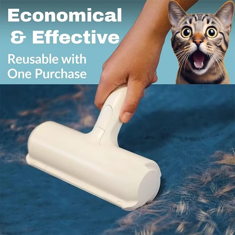 Reusable Pet Hair Removal Mitt and Self-Cleaning Roller Set for Furniture, Couch, and Carpet