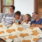 CapyLoom Cozy Blanket | Fluffy Capybara Cozy Blanket | Soft Flannel Fleece Throw Blanket | Sofa & Bed Cover in 3 Sizes