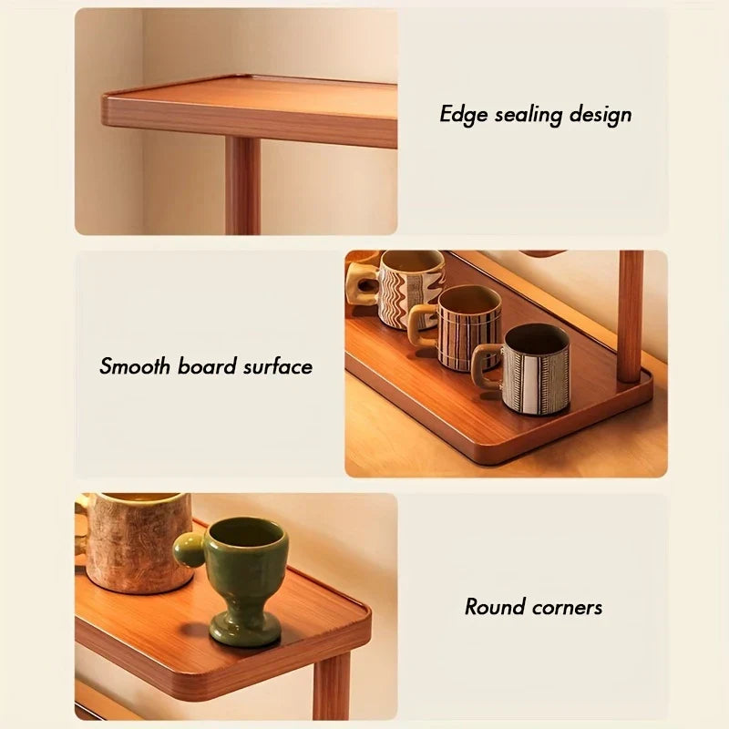 BambuCasa 2-tier wooden shelf