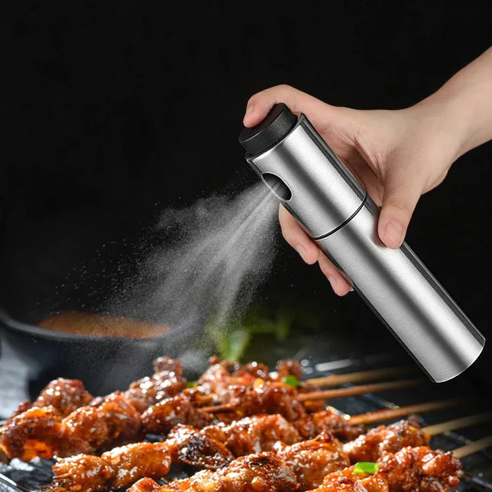 Oil Sprayer CULINARA FineMist | 100 ml Stainless Steel Spray Bottle | For Oil, Vinegar & BBQ | Refillable & Fine Dosage