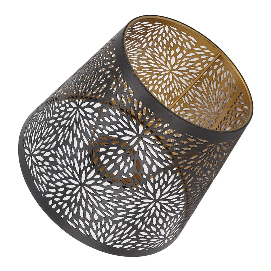 Metal lampshade with gold pattern