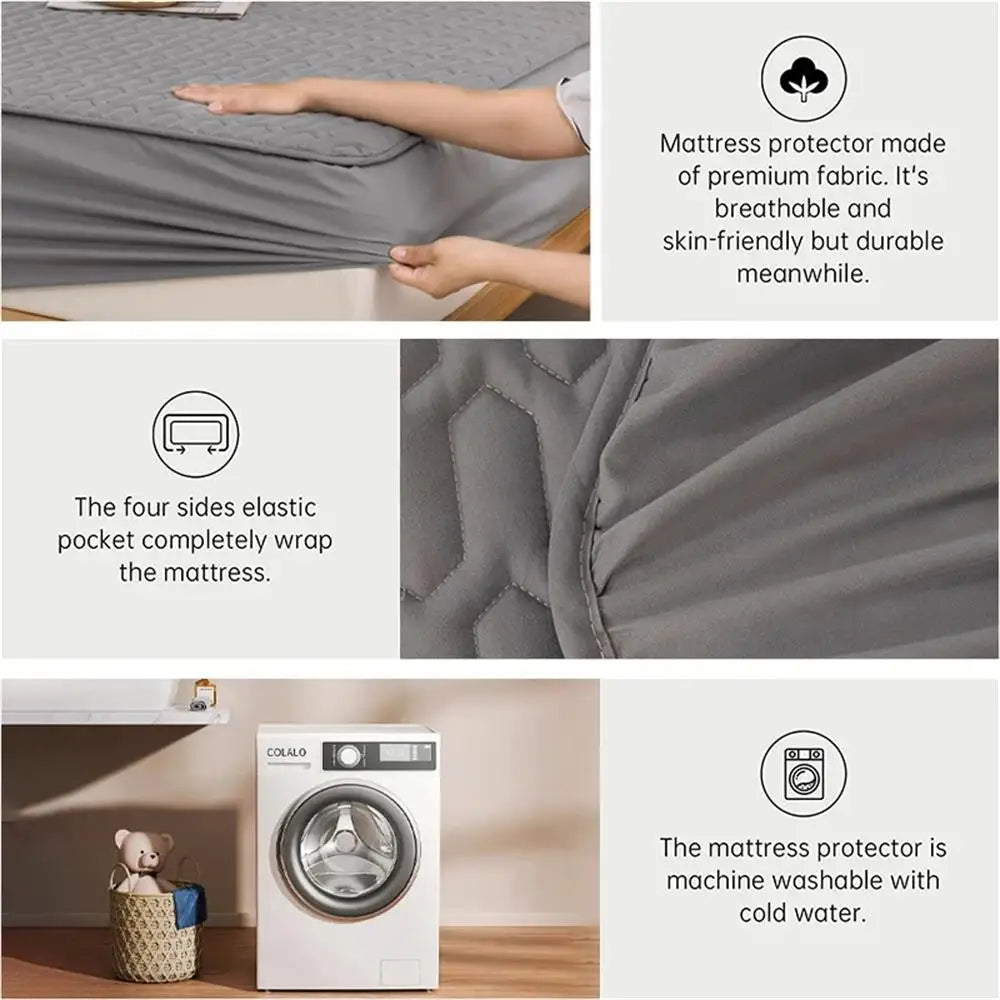 Waterproof Ultra-Soft Fitted Latex Mattress Pad Cover