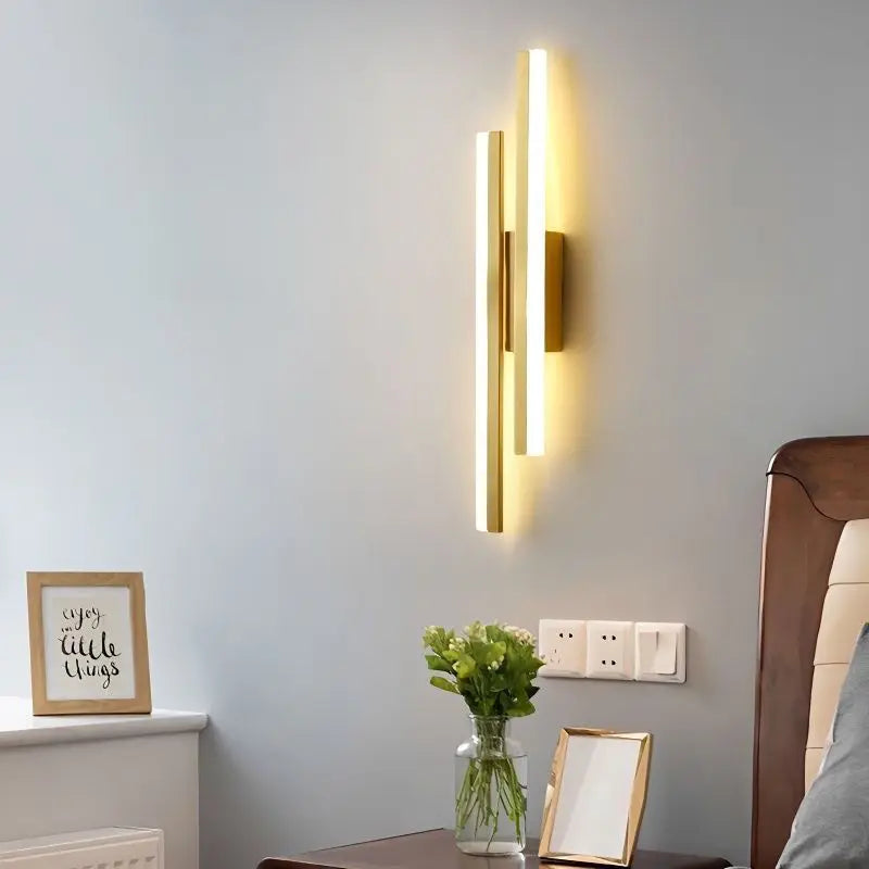 Modern LED Wall Lamp: Black/Gold Acrylic Room Decoration Light