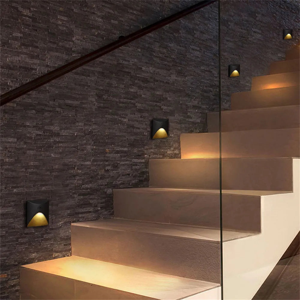 Modern waterproof IP65 LED recessed wall lamp for outdoor lighting - 3W embedded step & staircase balcony portal light